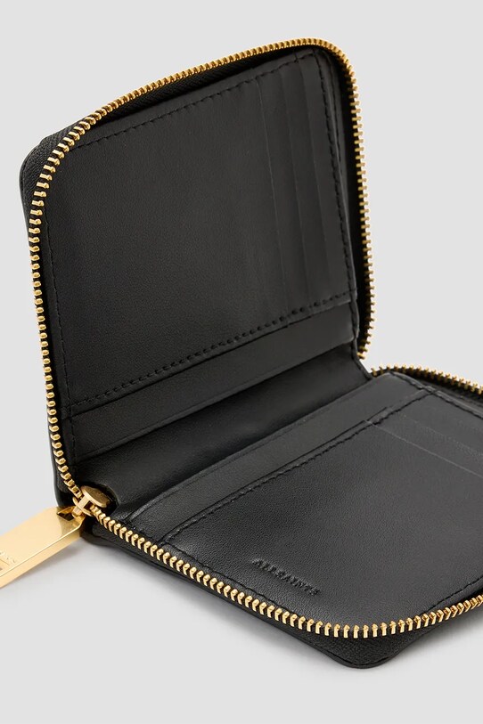 Кожен портфейл AllSaints LENA HEX черен W130XC