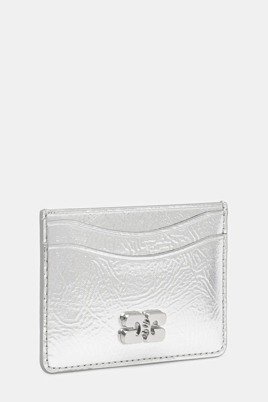 GANNI etui na karty Bou Card Holder A6596 srebrny SS25