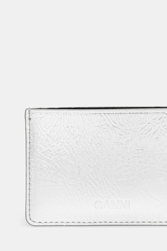 Аксесуари Чохол на банківські карти GANNI Bou Card Holder A6596 срібний