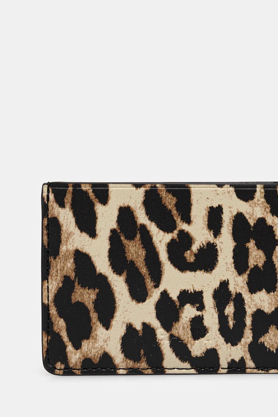 Аксесуари Шкіряний чохол на банківські карти GANNI Card Holder A6541 коричневий