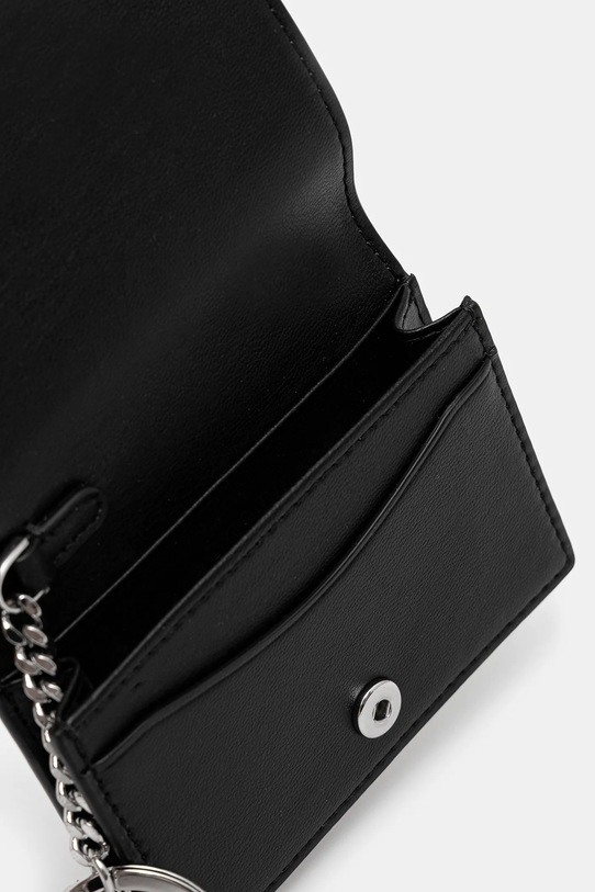 GANNI portfel Flap Card Holder Strass czarny A6395