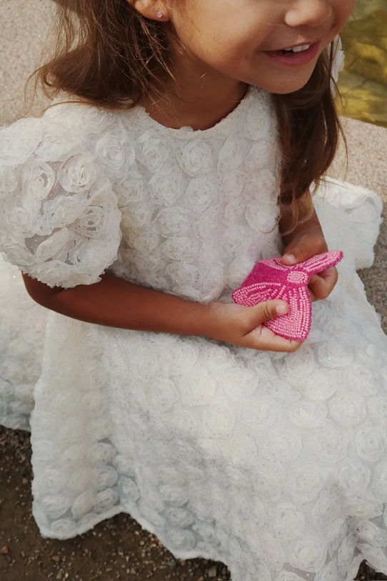 Konges Sløjd portfel dziecięcy BEADED BOW WALLET KS103212 różowy