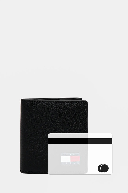 Tommy Jeans bőr pénztárca AM0AM12923 fekete