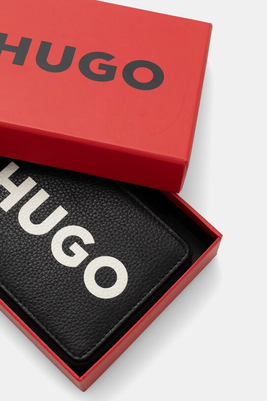 Δερμάτινο πορτοφόλι HUGO μαύρο 50536037