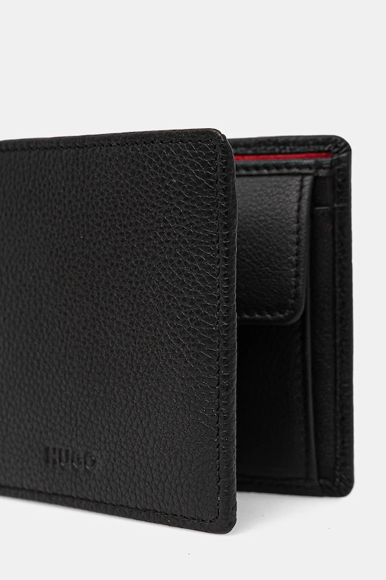 Δερμάτινο πορτοφόλι HUGO μαύρο 50536046