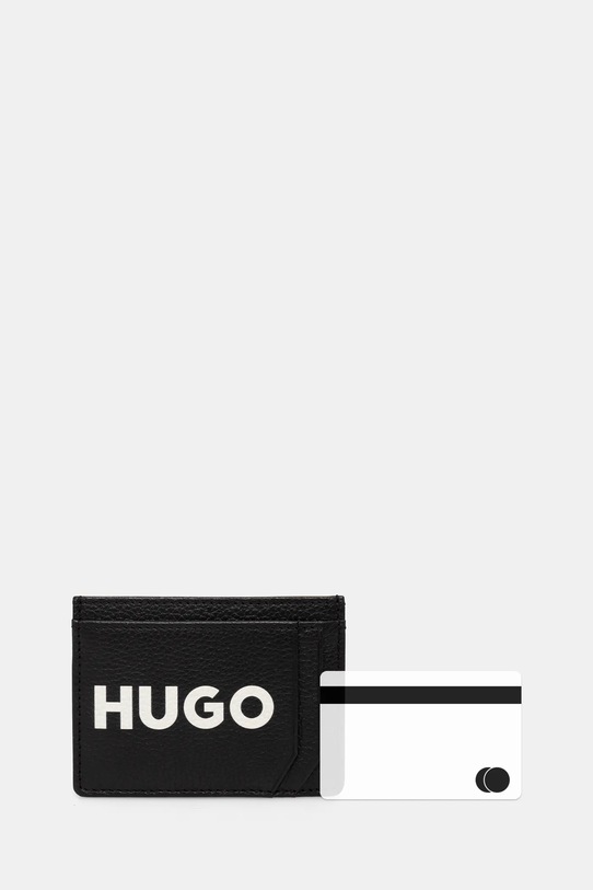HUGO etui na karty skórzane czarny 50536071