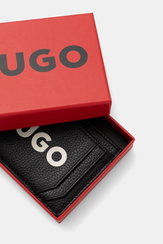 Akcesoria HUGO etui na karty skórzane 50536071 czarny