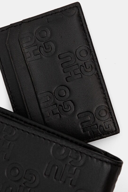 Accesorii HUGO portofel din piele si suport pentru card 50536041 negru