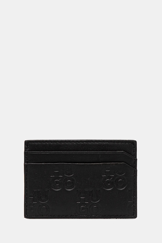 HUGO portfel i etui na karty skórzane 50536041 czarny