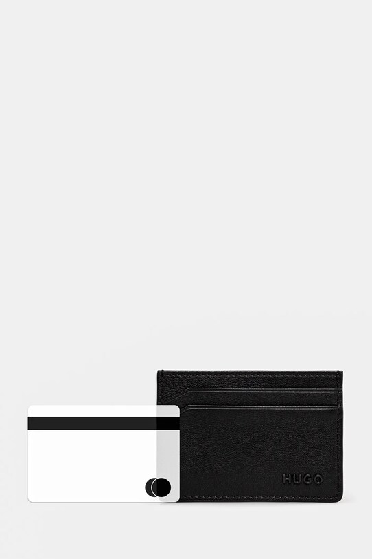 HUGO card holder din piele 50536063 negru