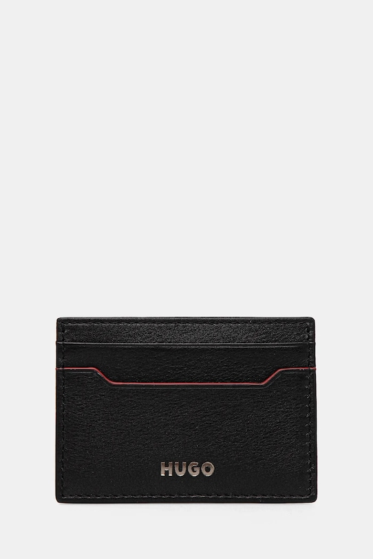 HUGO etui na kartę skórzane + brelok etui na karty czarny 50536411