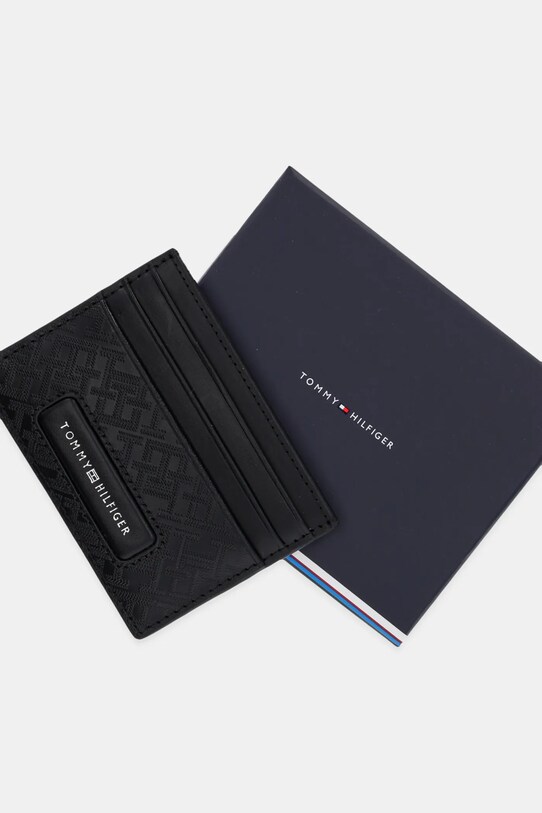 Шкіряний чохол на банківські карти Tommy Hilfiger чорний AM0AM13026