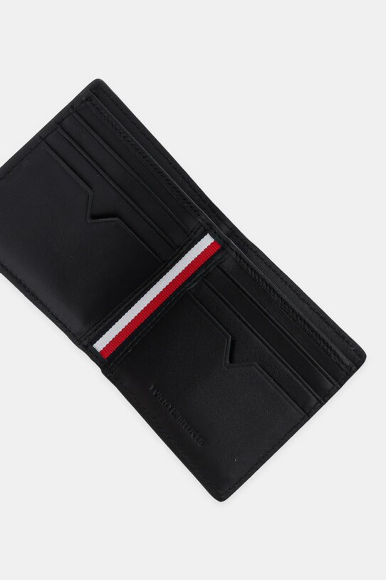 Шкіряний гаманець Tommy Hilfiger чорний AM0AM13027