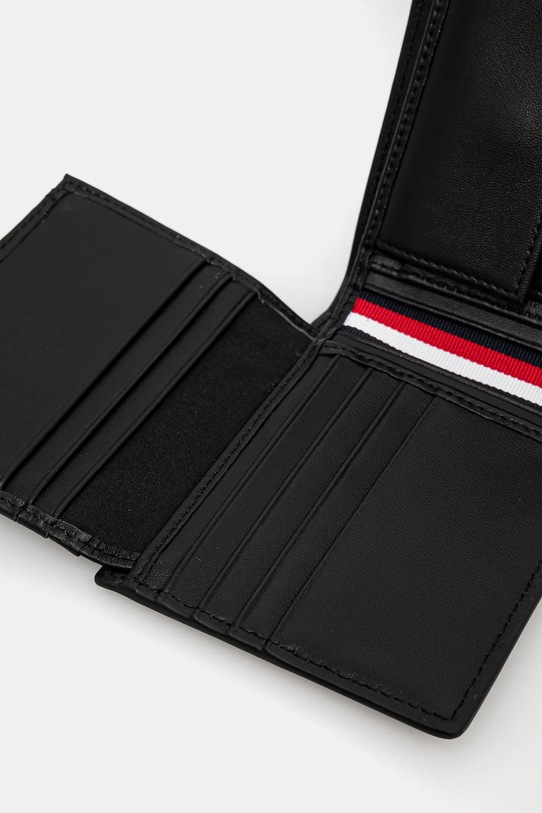 Kožená peňaženka Tommy Hilfiger čierna AM0AM13033