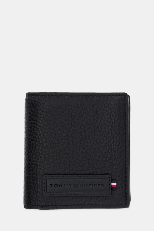 Kožená peněženka Tommy Hilfiger přírodní kůže černá AM0AM13034