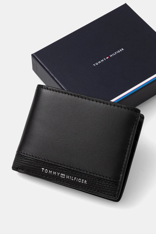 Kožni novčanik Tommy Hilfiger crna AM0AM13037