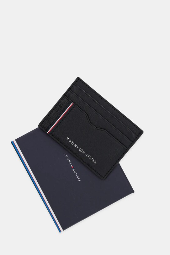 Kožni etui za kartice Tommy Hilfiger crna AM0AM13041