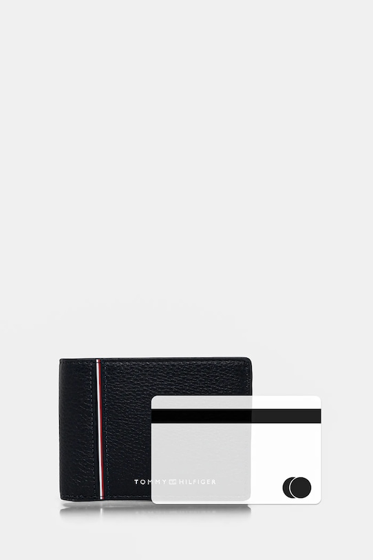 Kožená peněženka Tommy Hilfiger AM0AM13042 námořnická modř