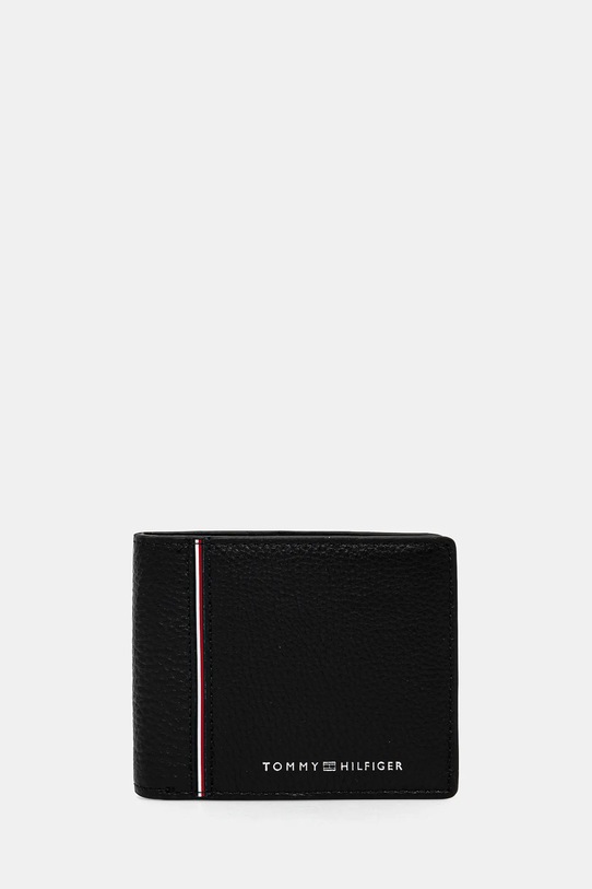 Kožená peněženka Tommy Hilfiger přírodní kůže černá AM0AM13042