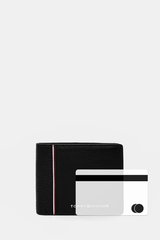 Kožená peněženka Tommy Hilfiger AM0AM13042 černá