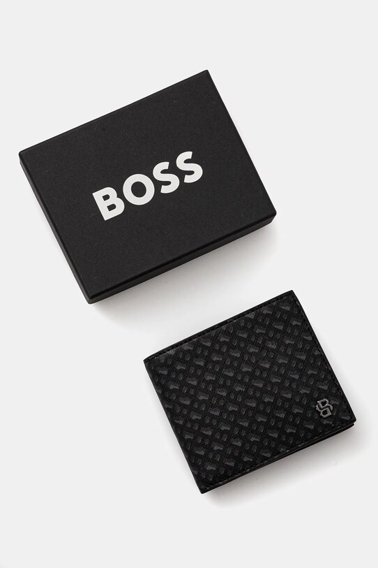 Кожаный кошелек BOSS чёрный 50536776