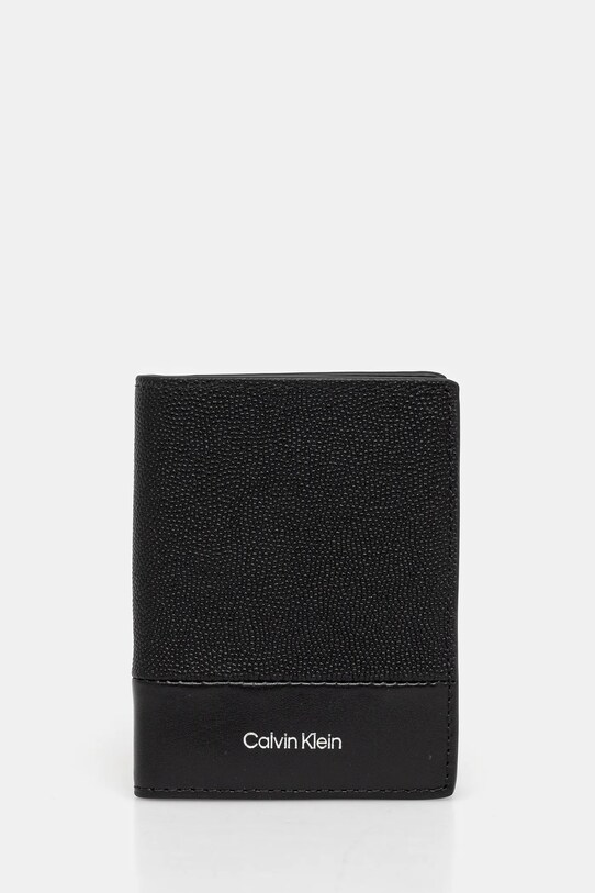Calvin Klein portfel skórzany skóra licowa czarny K50K512679