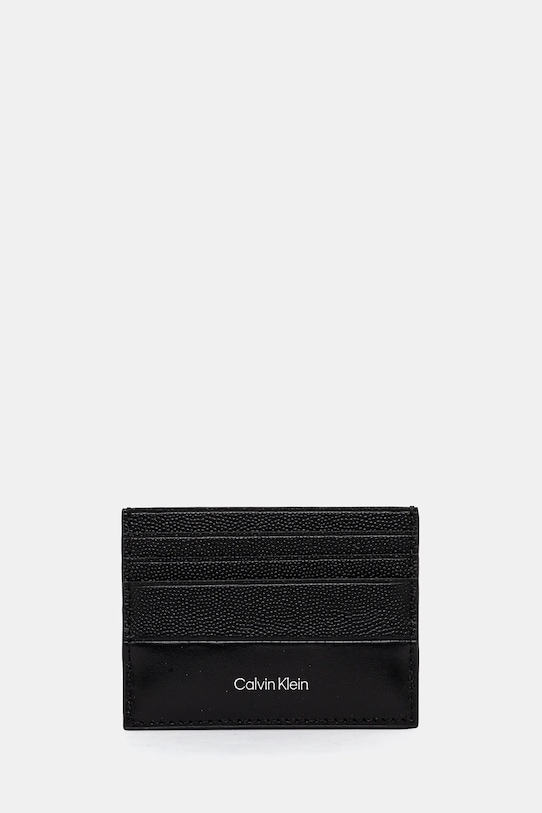 Kožni etui za kartice Calvin Klein etui za kartice crna K50K512688