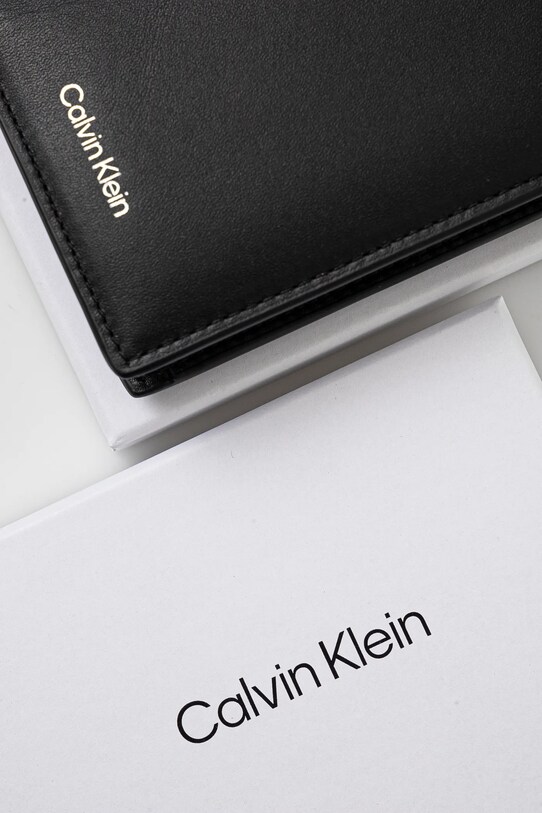 Шкіряний гаманець Calvin Klein чорний K50K512694