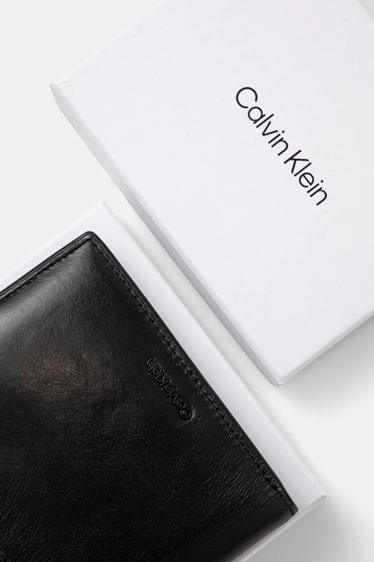 Kožená peněženka Calvin Klein černá K50K512699