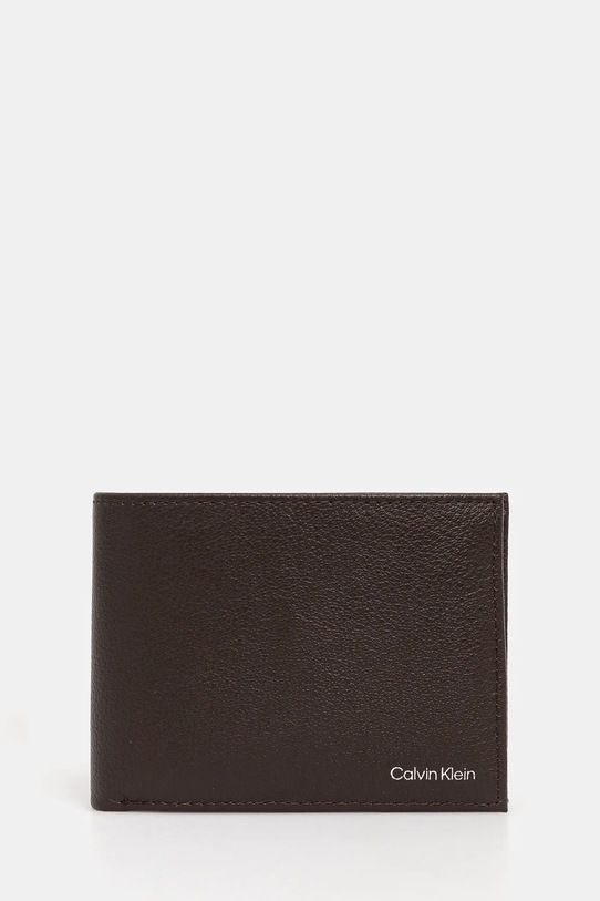 Kožená peněženka Calvin Klein přírodní kůže hnědá K50K512790