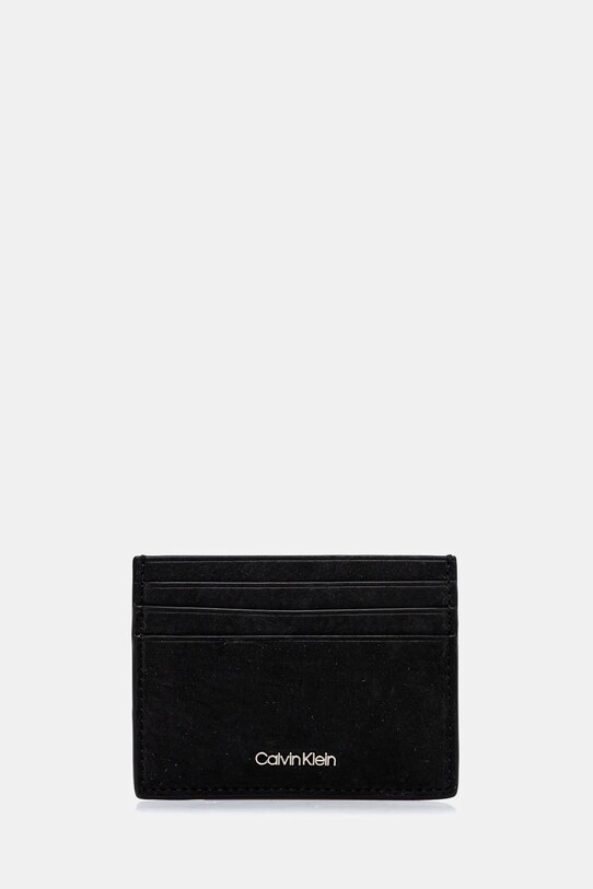 Calvin Klein husă pentru carduri din nubuc husă de card negru K50K512791
