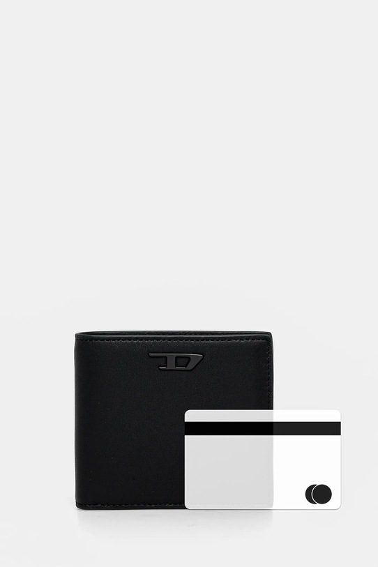 Diesel portfel skórzany RAVE RAVE BI-FOLD COIN S walle X09903.PR227 czarny