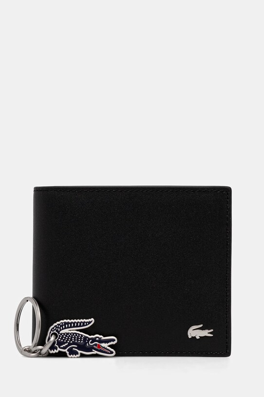 Кошелек + брелок Lacoste кожа чёрный NH4861FG