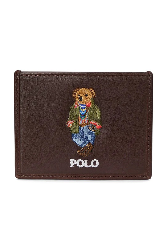 Kožené pouzdro na karty Polo Ralph Lauren přírodní kůže hnědá 405964517