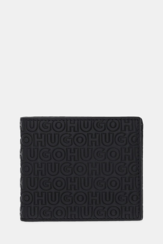 Δερμάτινο πορτοφόλι HUGO λείο δέρμα μαύρο 50542006