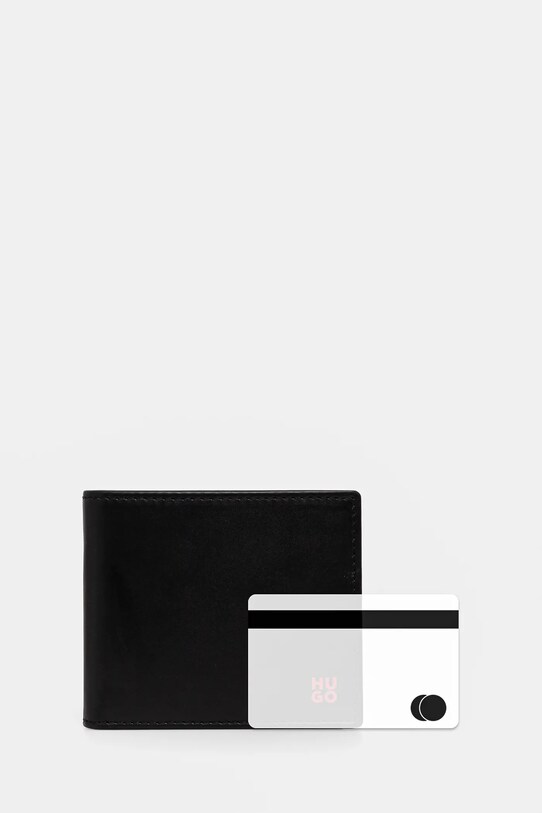 HUGO portofel de piele 50546136 negru