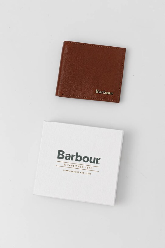 Кожен портфейл Barbour Lunan Leather Billfold Wallet кафяв MLG0070
