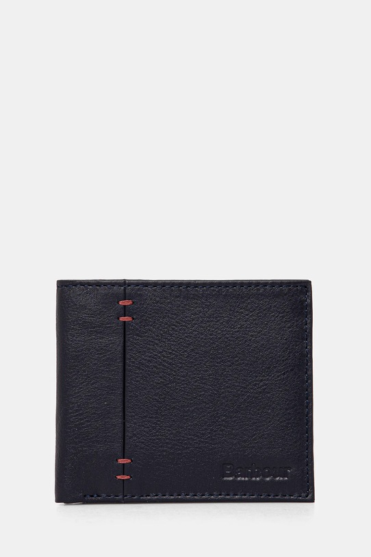 Barbour portafoglio in pelle Lossie Leather Billfold Wallet piccola impronta blu navy MLG0071
