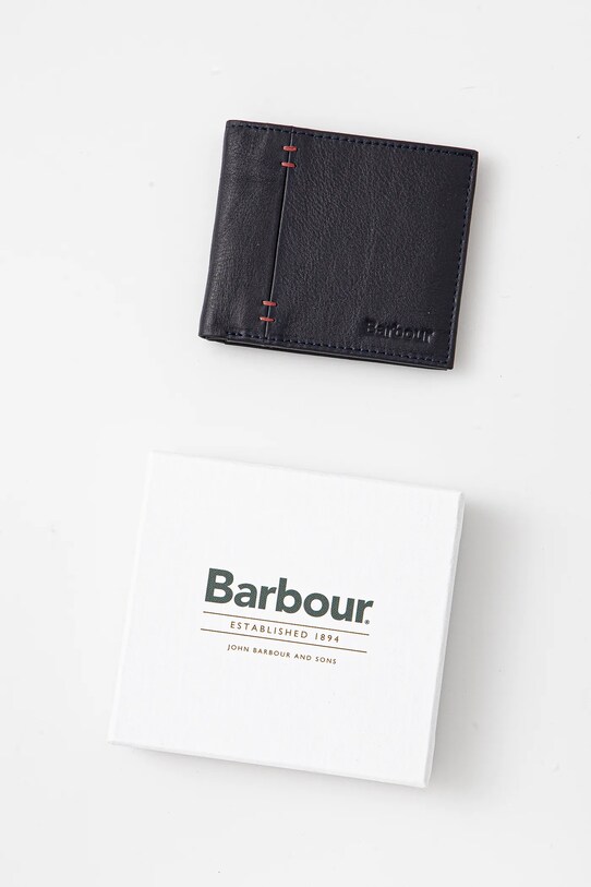 Кожаный кошелек Barbour Lossie Leather Billfold Wallet тёмно-синий MLG0071