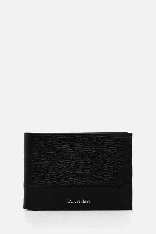 Calvin Klein portfel skórzany skóra licowa czarny K50K512847