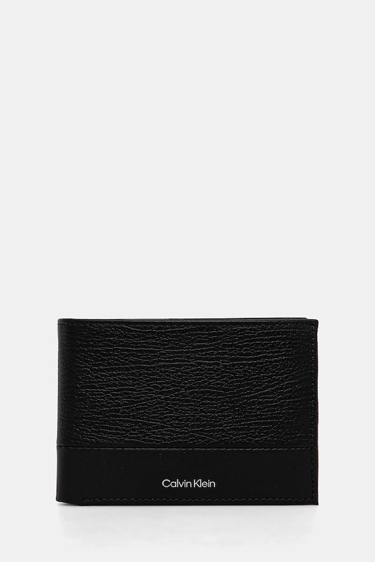 Calvin Klein portfel skórzany skóra licowa czarny K50K512847