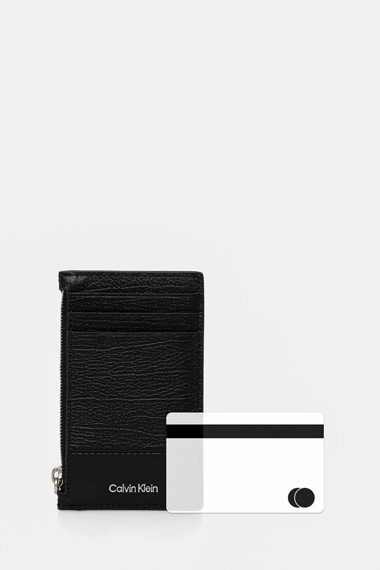 Кожаный кошелек Calvin Klein чёрный K50K512848