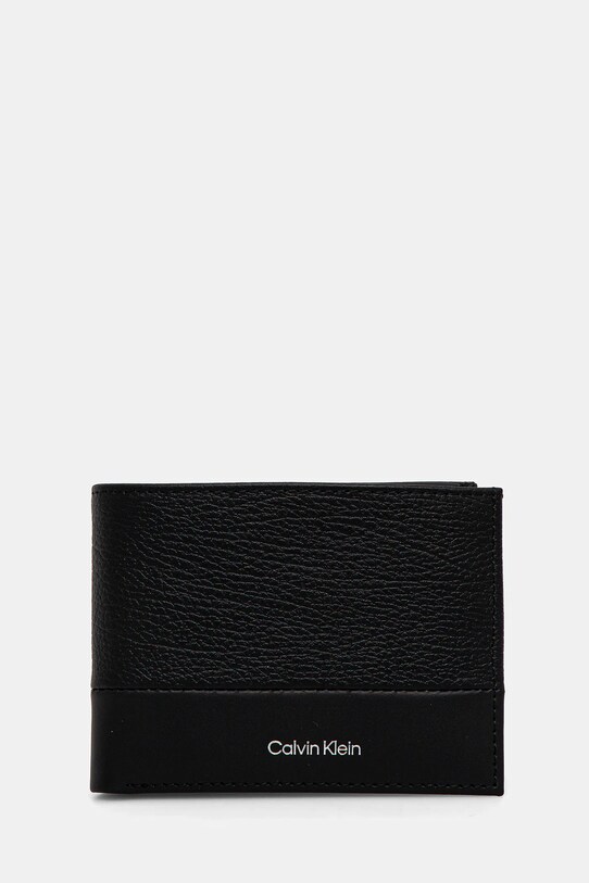 Calvin Klein portfel skórzany skóra licowa czarny K50K512858