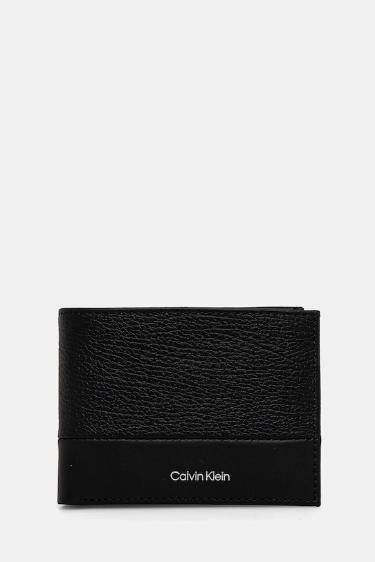 Kožená peňaženka Calvin Klein usňová koža čierna K50K512858