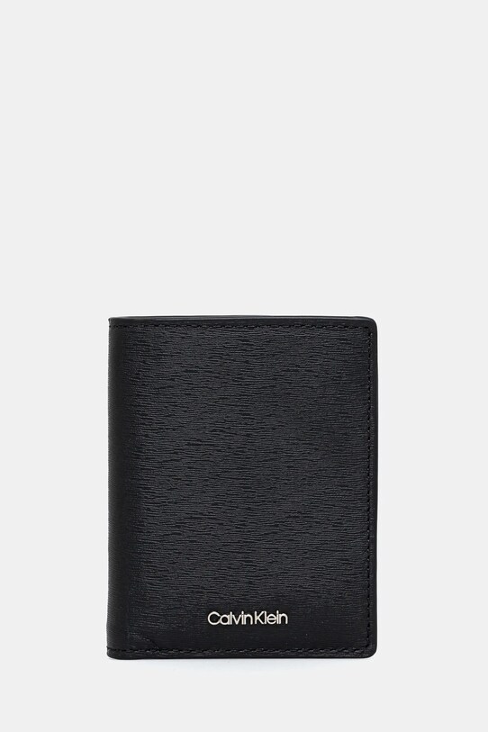 Шкіряний гаманець Calvin Klein лицьова шкіра чорний K50K512859