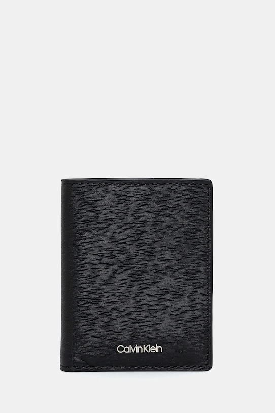 Calvin Klein portfel skórzany skóra licowa czarny K50K512859