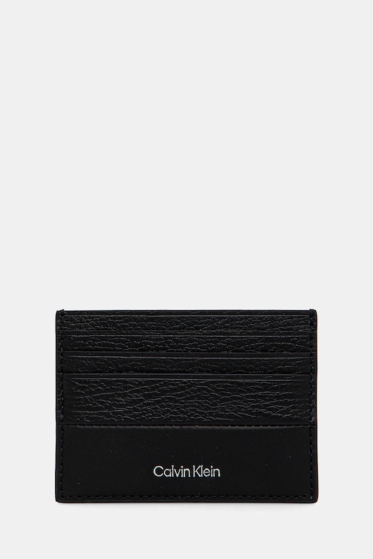 Kožni etui za kartice Calvin Klein etui za kartice crna K50K512860