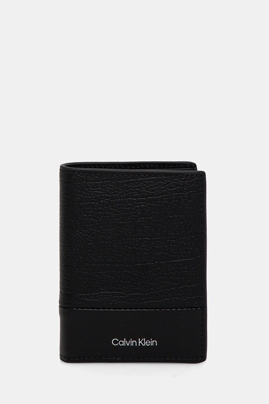Calvin Klein portfel skórzany skóra licowa czarny K50K512864