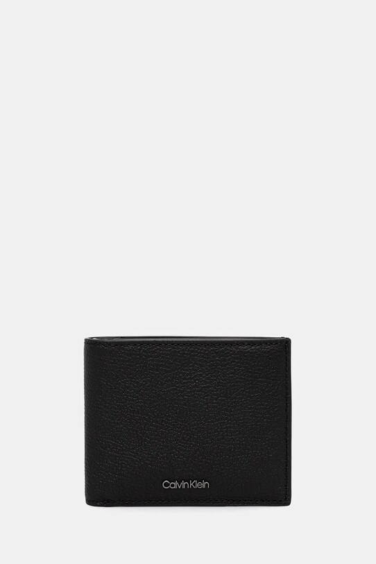 Шкіряний гаманець Calvin Klein лицьова шкіра чорний K50K512867