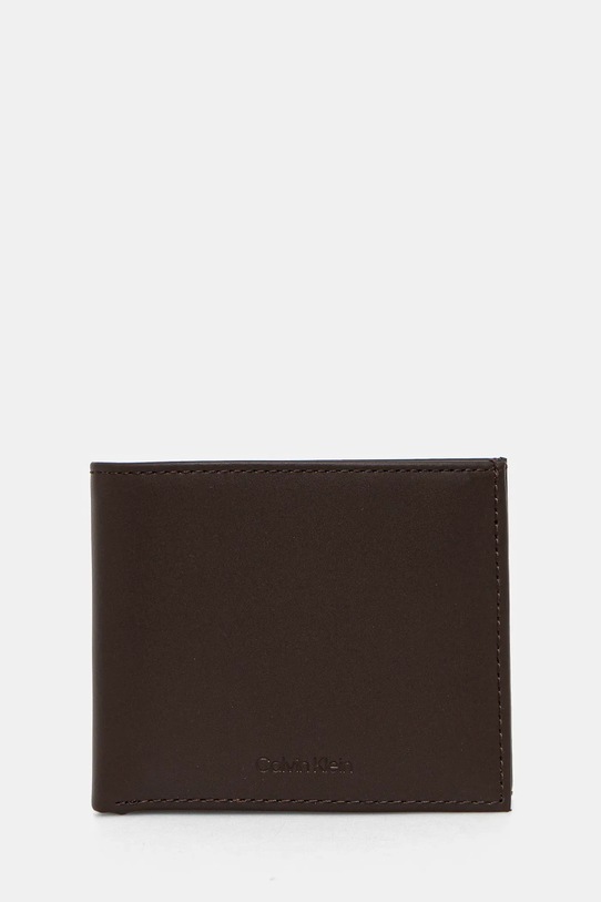 Kožená peněženka Calvin Klein přírodní kůže hnědá K50K512923
